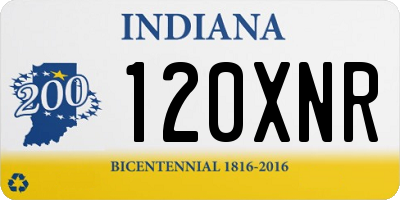 IN license plate 120XNR
