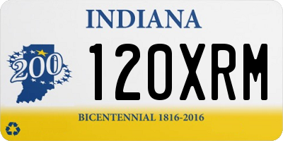 IN license plate 120XRM