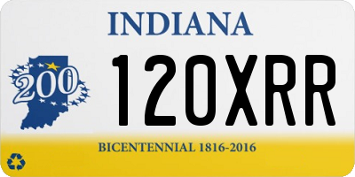 IN license plate 120XRR