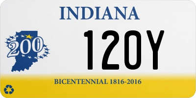 IN license plate 120Y