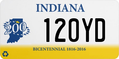 IN license plate 120YD