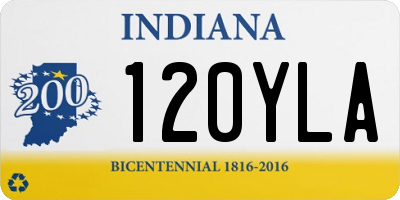 IN license plate 120YLA