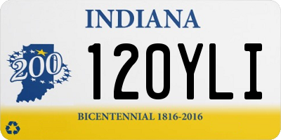 IN license plate 120YLI