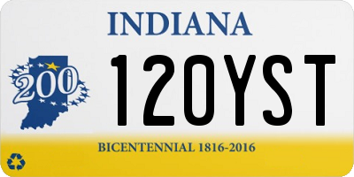 IN license plate 120YST