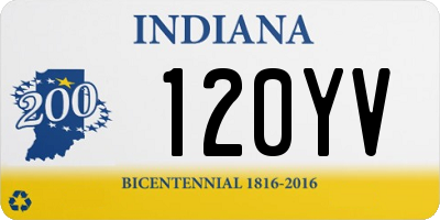 IN license plate 120YV
