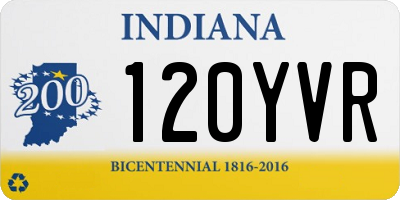 IN license plate 120YVR