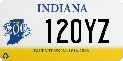 IN license plate 120YZ