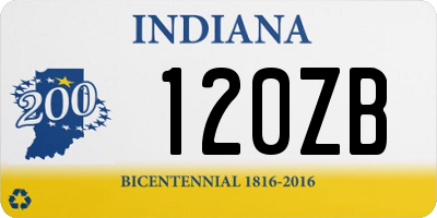 IN license plate 120ZB