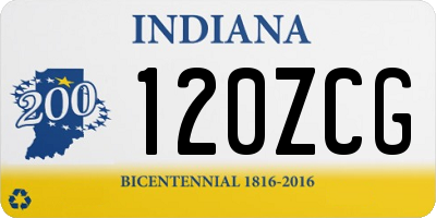 IN license plate 120ZCG