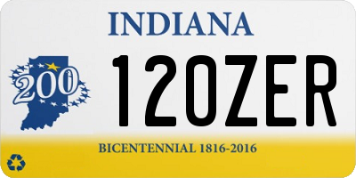 IN license plate 120ZER
