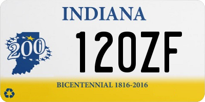 IN license plate 120ZF