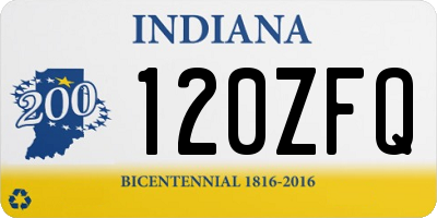 IN license plate 120ZFQ