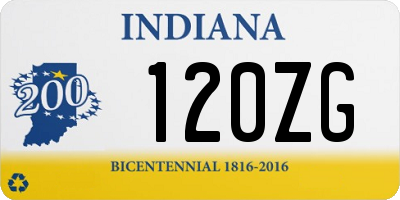 IN license plate 120ZG