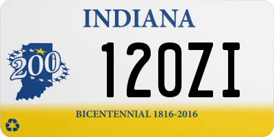 IN license plate 120ZI