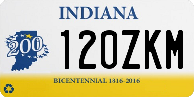 IN license plate 120ZKM