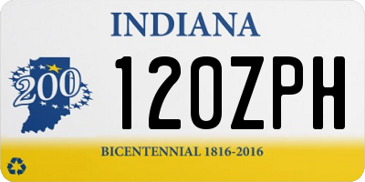 IN license plate 120ZPH
