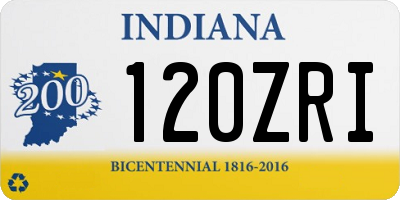 IN license plate 120ZRI