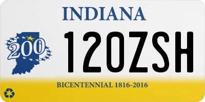 IN license plate 120ZSH