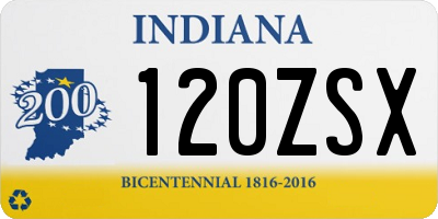 IN license plate 120ZSX