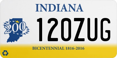 IN license plate 120ZUG