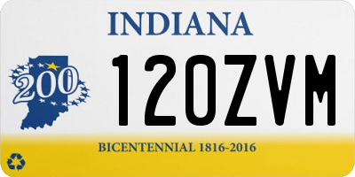 IN license plate 120ZVM