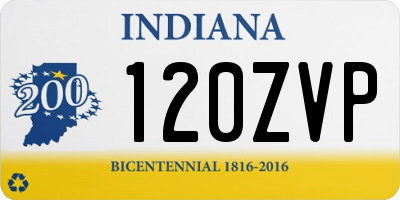 IN license plate 120ZVP