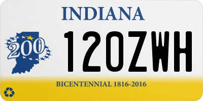 IN license plate 120ZWH