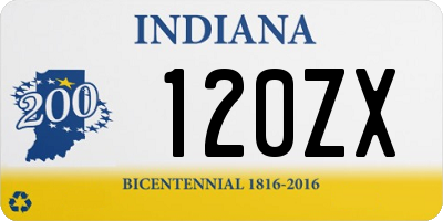 IN license plate 120ZX