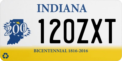 IN license plate 120ZXT