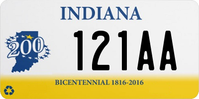 IN license plate 121AA