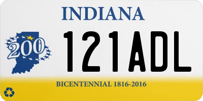 IN license plate 121ADL