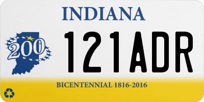 IN license plate 121ADR