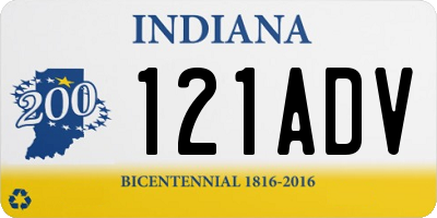 IN license plate 121ADV