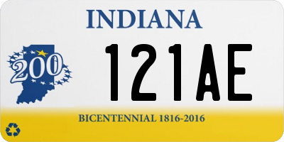 IN license plate 121AE