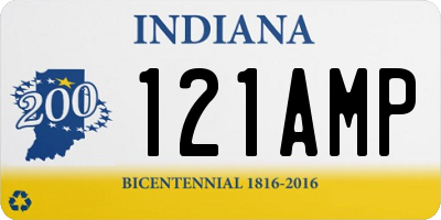 IN license plate 121AMP