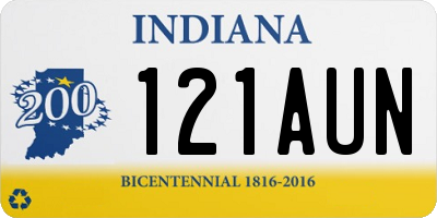 IN license plate 121AUN