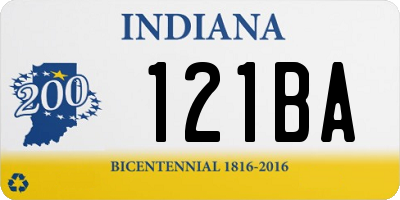 IN license plate 121BA