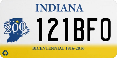 IN license plate 121BFO
