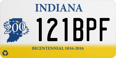 IN license plate 121BPF
