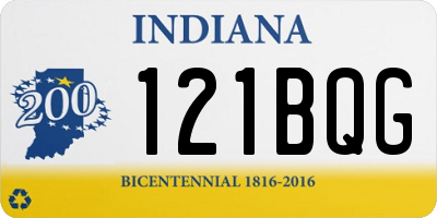 IN license plate 121BQG