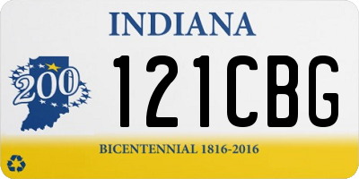 IN license plate 121CBG