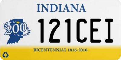 IN license plate 121CEI