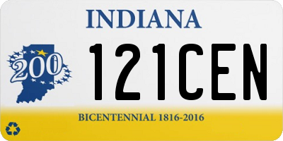 IN license plate 121CEN