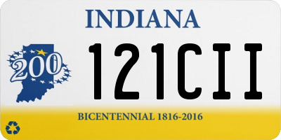 IN license plate 121CII