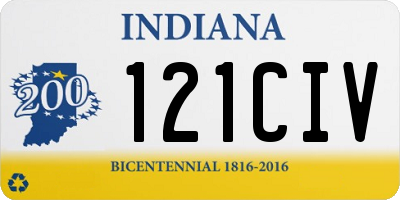 IN license plate 121CIV