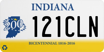 IN license plate 121CLN