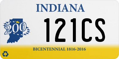 IN license plate 121CS