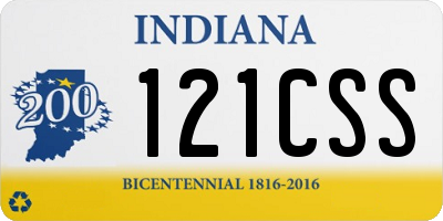 IN license plate 121CSS