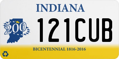 IN license plate 121CUB