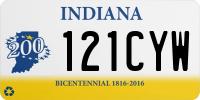 IN license plate 121CYW